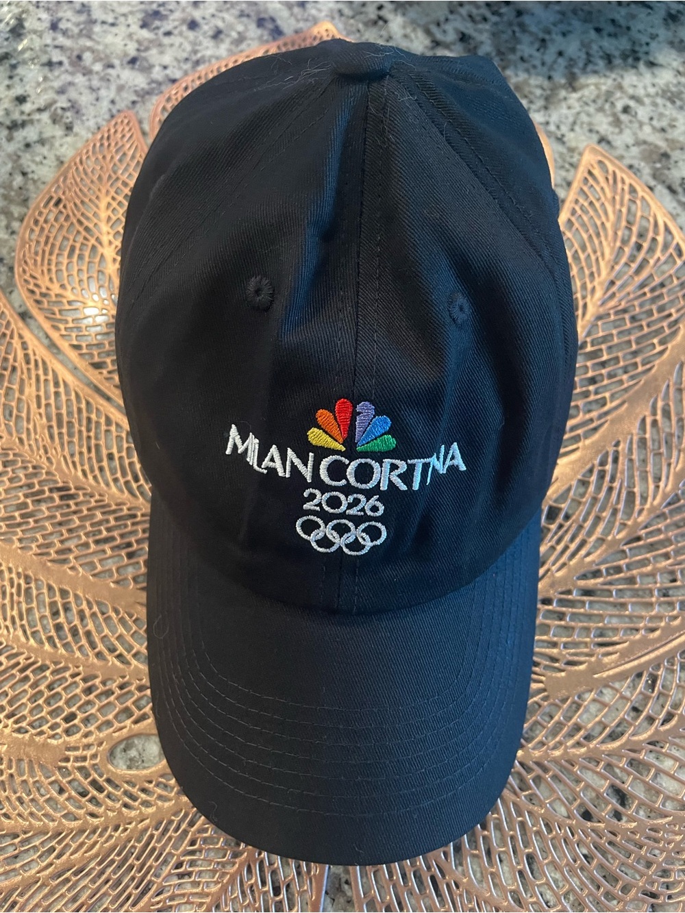 NBC/Milan Cortina 2026 Olympics Embroidered Black Baseball Cap Adjustable